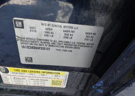 2010 Chevrolet Malibu Lt from USA, damaged, VIN 1G1ZC5EB9AF202137